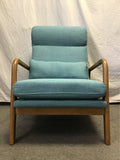 Contemporary MCM Ktaxon Blue Upholstered Armchair