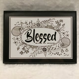Eltimar Design Framed Small White "Blessed" Artwork Print