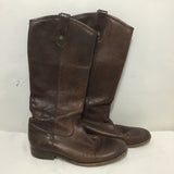 Frye "Melissa Button" Brown Leather Riding Boot