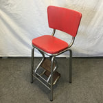Vintage MC Atomic Red Vinyl Fold-Out Step Stool