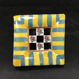 Single Retired Mackenzie-Childs "Torquay" Square Ceramic Drawer Pull