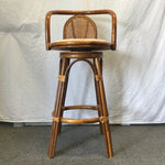 Vintage Bentwood & Cane Swivel Bar Stool
