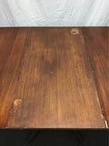 Vintage Mahogany Veneer Drop-Leaf  Pedestal Dining Table
