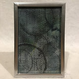 Twin Cat Framed 4x6 Blue, Green, & Gray Art Print, Multi Circles