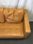Contemporary MCM Brown Vinyl Loveseat