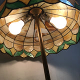 MCM Lamb Bros. Slag Shade & Tulip Barrel Table Lamp