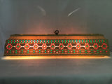 Vintage MCM Lawnware Rectangular Off-White Plastic Hanging Swag Lamp