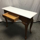 Vintage Medium-Stained & White-Painted Oak Laminate Sofa Table