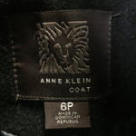 Anne Klein Black Wool Blend Long Coat