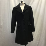 Black Wool & Cashmere Princess Single-Breasted Long Coat
