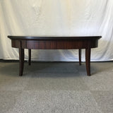 Modern Thomasville Mahogany Veneer Oval Coffee Table