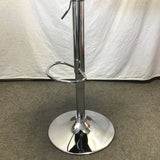 Set of 3 Black Vinyl & Silver Metal Adjustable-Height Stools