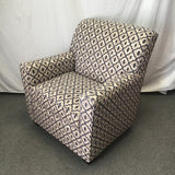 Modern Hallagan Blue & Tan Geo Print Armchair