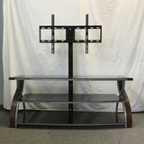 Modern Black Glass 3-Tier TV Stand