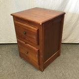 Single Vintage Solid Pine 2-Drawer Night Stand