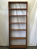 Vintage Dark-Stained Solid Pine Backless 6-Tier Shelf