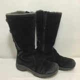 Merrell Black Faux-Suede Lace-Back Tall Boot