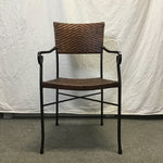 Modern Wrought Iron & Rattan Accent Chair