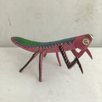 Handmade Alebrije Oaxacan Pink Carved Wood Mantis