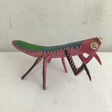 Handmade Alebrije Oaxacan Pink Carved Wood Mantis