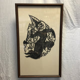 Framed Thai Nang Talung Black Leather Shadow Art