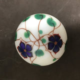 Vintage 1978 Lundberg Studio White Floral Paperweight