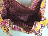 Retired Vera Bradley "Bali Gold" Large Hobo Bag