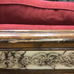 Modern Gold Upholstered & Off-White Resin Settee