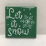 Susan Sitaraman Single Colored Tile Magnet w/ Hand Painted Holiday Design