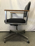 Vintage Global Upholstery Black & Chrome Rolling Office Chair