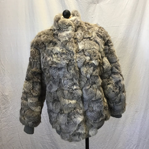 Vintage Sergio Valente Grey Rabbit Fur Coat
