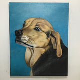 Signed Original 2021 "Belle" Dog Painting on Canvas