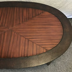 Modern Thomasville Mahogany Veneer Oval Coffee Table