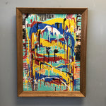 Framed Signed 2021 Multi-Colour Abstract Drip Painting