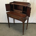 Vintage Mahogany Veneer 2-Drawer Railroad Writing Desk