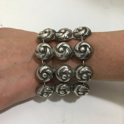 Vintage Mexican Sterling Silver Link Bracelet