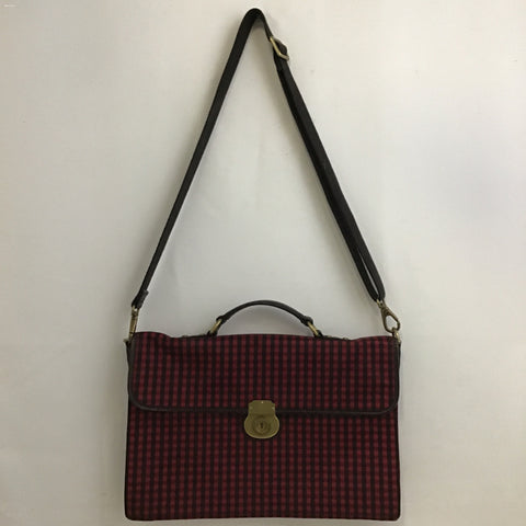 Fossil Plaid Canvas Messenger Bag
