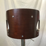 Set of 3 Black Vinyl & Silver Metal Adjustable-Height Stools