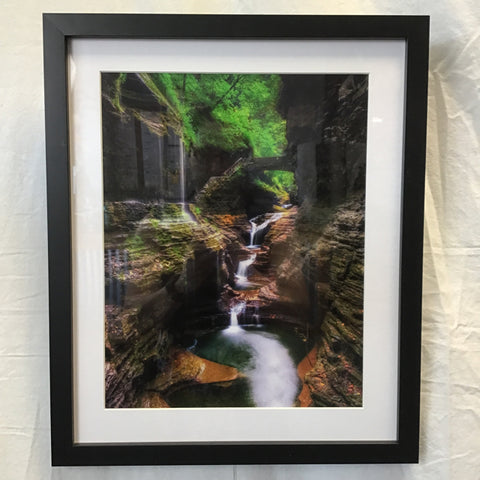 Framed Photo of Rainbow Falls in Watkins Glen