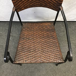 Modern Wrought Iron & Rattan Accent Chair