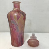 7pc Vintage Pink Multicolour Glass Decanter Set