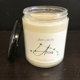 Lavender in Luxe 8oz "Aries" (Zo4) Zodiac Candle in Clear Glass Jar