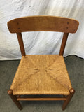 Pair of Vintage Medium-Stained Oak Dining Chairs