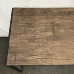 Contemporary Faux-Oak Laminate & Black Metal Folding Desk
