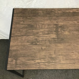 Contemporary Faux-Oak Laminate & Black Metal Folding Desk