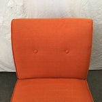 Modern Orange Upholstered Slipper Accent Chair