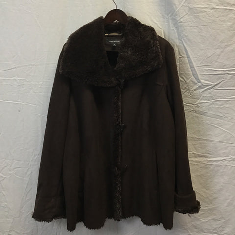 New With Tags! Jones New York Brown Faux-Fur Lined Coat