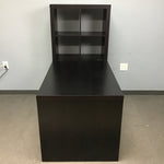 2pc Vintage IKEA EXPEDIT Black-Brown 2x4 Cubby Shelf & Desk