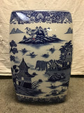 Modern Chinoiserie Pier 1 White & Blue Porcelain Garden Stool