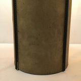 Vintage Mid-Century Olive Green Leather Table Lamp